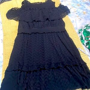 Black dress fully lined with sheer overlay